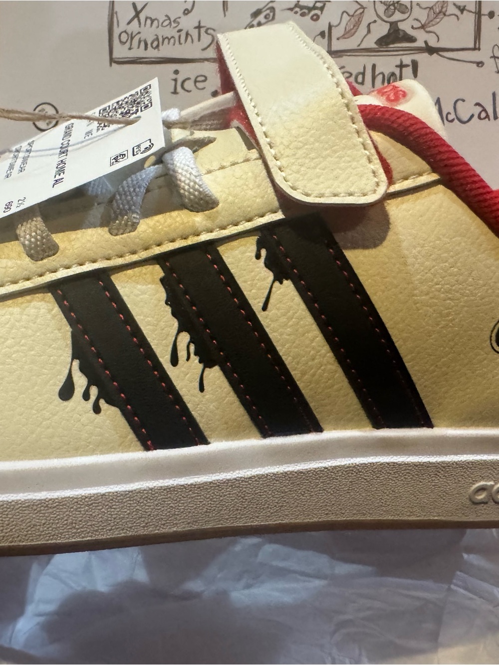 Adidas x Home Alone Grand Court Kids Shoes JR5622 | Size 3 | Velcro | NEW w/ Box